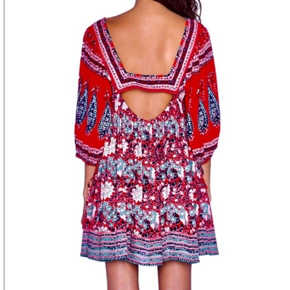 Free People Midsummer Dream Dress Red Open Back Small - Picture 7 of 14